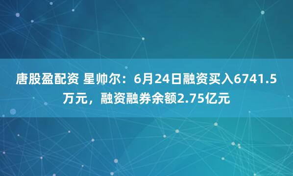 唐股盈配资 星帅尔：6月24日融资买入6741.5万元，融资融券余额2.75亿元