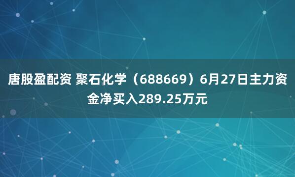唐股盈配资 聚石化学（688669）6月27日主力资金净买入289.25万元