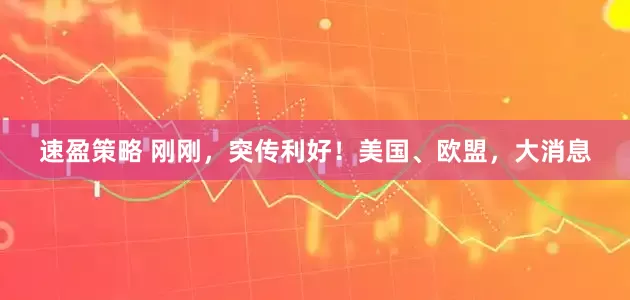 速盈策略 刚刚，突传利好！美国、欧盟，大消息