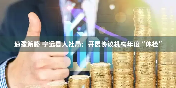 速盈策略 宁远县人社局：开展协议机构年度“体检”